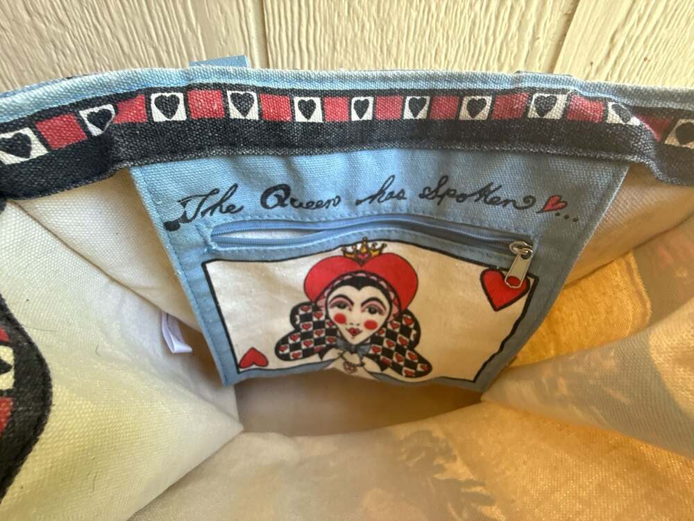 Brighton Canvas Tote Bag Queen of Hearts Print